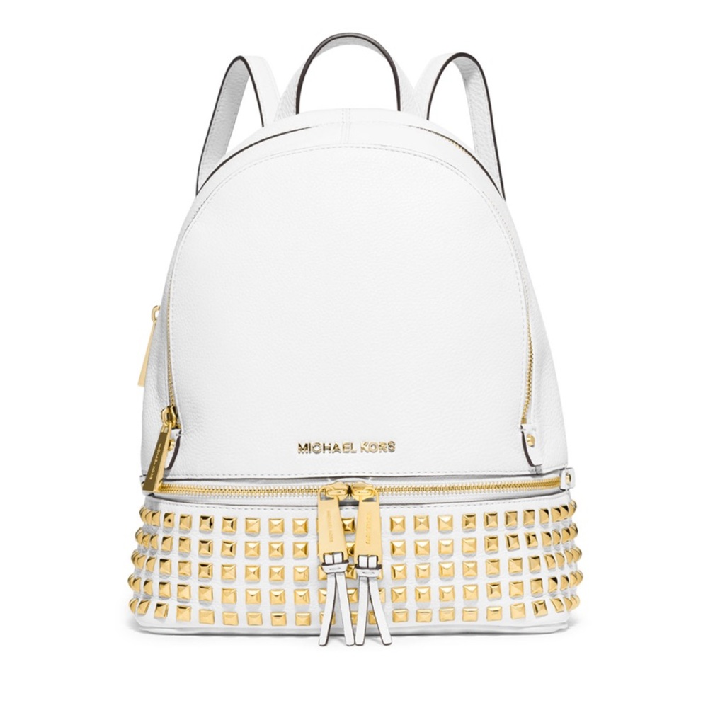 Michael Kors White and Gold Backpack